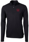 Main image for Cutter and Buck Utah Utes Mens Black Vault Virtue Eco Pique Long Sleeve 1/4 Zip Pullover