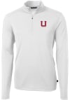 Main image for Cutter and Buck Utah Utes Mens White Virtue Eco Pique Long Sleeve 1/4 Zip Pullover