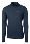 Main image for Cutter and Buck West Virginia Mountaineers Mens Navy Blue Virtue Eco Pique Long Sleeve 1/4 Zip P..