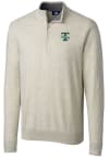 Main image for Cutter and Buck Tulane Green Wave Mens Oatmeal Lakemont Long Sleeve 1/4 Zip Pullover