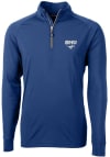 Main image for Cutter and Buck SMU Mustangs Mens Blue Adapt Stretch Long Sleeve Qtr Zip Pullover