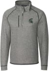 Main image for Mens Michigan State Spartans Grey Cutter and Buck Mainsail Edition Qtr Zip Pullover