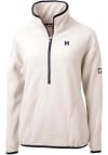 Main image for Womens Michigan Wolverines Grey Cutter and Buck Cascade Eco Sherpa Qtr Zip