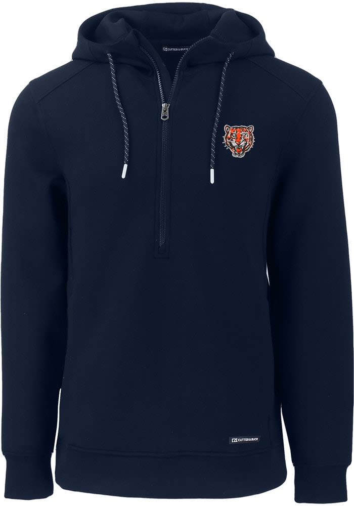 Detroit Tigers Mens Cutter and Buck NAVY Roam Hood - 134941335