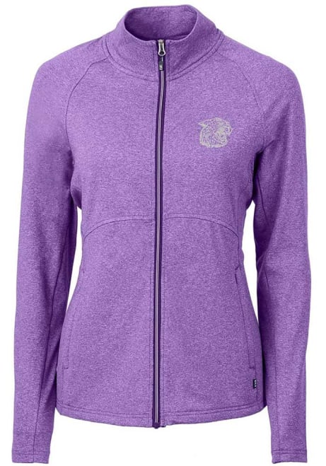 Womens K-State Wildcats Purple Cutter and Buck Adapt Heathered Full Zip Medium Weight Jacket
