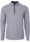 Main image for Cutter and Buck Atlanta Braves Mens Navy Blue Virtue Eco Pique Micro Stripe Long Sleeve 1/4 Zip ..