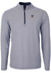 Main image for Cutter and Buck Chicago Cubs Mens Navy Blue Virtue Eco Pique Micro Stripe Long Sleeve 1/4 Zip Pu..
