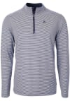 Main image for Cutter and Buck Miami Marlins Mens Navy Blue Virtue Eco Pique Micro Stripe Long Sleeve 1/4 Zip P..