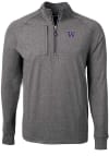 Main image for Mens Washington Huskies Black Cutter and Buck Adapt Eco Knit Qtr Zip