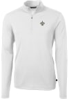 Main image for Cutter and Buck New Orleans Saints Mens White Virtue Long Sleeve Qtr Zip Pullover