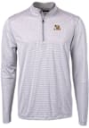 Main image for Cutter and Buck LSU Tigers Mens Grey Virtue Eco Pique Stripe Big and Tall Qtr Zip