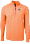 Main image for Cutter and Buck Boise State Broncos Mens Orange Adapt Eco Knit Long Sleeve Qtr Zip Pullover