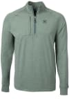 Main image for Cutter and Buck Hawaii Warriors Mens Green Adapt Eco Knit Long Sleeve 1/4 Zip Pullover