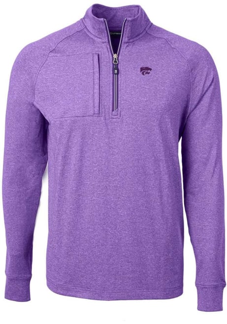 Mens K-State Wildcats Purple Cutter and Buck Adapt Eco Knit 1/4 Zip Pullover