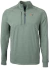 Main image for Cutter and Buck Miami Hurricanes Mens Green Adapt Eco Knit Long Sleeve 1/4 Zip Pullover