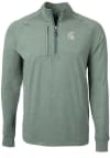 Main image for Mens Michigan State Spartans Green Cutter and Buck Adapt Eco Knit Qtr Zip Pullover