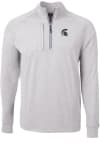 Main image for Mens Michigan State Spartans Grey Cutter and Buck Adapt Eco Knit Qtr Zip Pullover