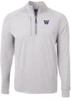 Main image for Mens Washington Huskies Grey Cutter and Buck Adapt Eco Knit Qtr Zip Pullover