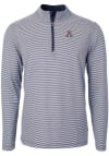 Main image for Cutter and Buck Arizona Wildcats Mens Navy Blue Virtue Eco Pique Micro Stripe Long Sleeve 1/4 Zi..