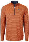 Main image for Cutter and Buck Auburn Tigers Mens Orange Virtue Eco Pique Micro Stripe Long Sleeve 1/4 Zip Pull..
