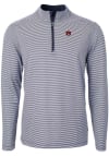 Main image for Cutter and Buck Auburn Tigers Mens Navy Blue Virtue Eco Pique Micro Stripe Long Sleeve 1/4 Zip P..