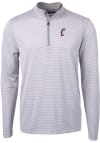 Main image for Cutter and Buck Cincinnati Bearcats Mens Grey Virtue Eco Pique Micro Stripe Long Sleeve Qtr Zip ..