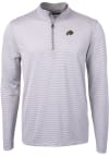 Main image for Cutter and Buck Colorado Buffaloes Mens Grey Virtue Eco Pique Micro Stripe Long Sleeve 1/4 Zip P..