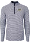 Main image for Cutter and Buck Drexel Dragons Mens Navy Blue Virtue Eco Pique Micro Stripe Long Sleeve 1/4 Zip ..