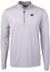 Main image for Cutter and Buck Florida Gators Mens Grey Virtue Eco Pique Micro Stripe Long Sleeve 1/4 Zip Pullo..