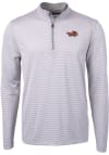 Main image for Cutter and Buck Illinois State Redbirds Mens Grey Virtue Eco Pique Micro Stripe Long Sleeve 1/4 ..