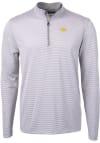 Main image for Cutter and Buck Iowa Hawkeyes Mens Grey Virtue Eco Pique Micro Stripe Long Sleeve 1/4 Zip Pullov..