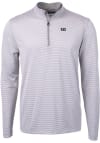 Main image for Cutter and Buck Jackson State Tigers Mens Grey Virtue Eco Pique Micro Stripe Long Sleeve 1/4 Zip..