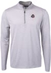 Main image for Cutter and Buck Ohio State Buckeyes Mens Grey Virtue Eco Pique Micro Stripe Long Sleeve 1/4 Zip ..