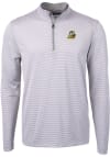 Main image for Mens Oregon Ducks Grey Cutter and Buck Virtue Eco Pique Micro Stripe Qtr Zip Pullover