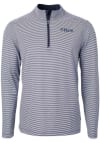 Main image for Cutter and Buck Pennsylvania Quakers Mens Navy Blue Virtue Eco Pique Micro Stripe Long Sleeve 1/..