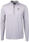 Main image for Cutter and Buck South Florida Bulls Mens Grey Virtue Eco Pique Micro Stripe Long Sleeve 1/4 Zip ..