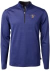 Main image for Cutter and Buck San Jose State Spartans Mens Blue Virtue Eco Pique Micro Stripe Long Sleeve Qtr ..