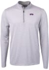 Main image for Cutter and Buck TCU Horned Frogs Mens Grey Virtue Eco Pique Micro Stripe Long Sleeve 1/4 Zip Pul..