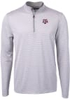 Main image for Cutter and Buck Texas A&M Aggies Mens Grey Virtue Eco Pique Micro Stripe Long Sleeve 1/4 Zip Pul..