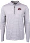 Main image for Cutter and Buck UNLV Runnin Rebels Mens Grey Virtue Eco Pique Micro Stripe Long Sleeve 1/4 Zip P..