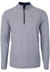 Main image for Cutter and Buck Virginia Cavaliers Mens Navy Blue Virtue Eco Pique Micro Stripe Long Sleeve 1/4 ..