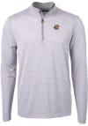 Main image for Cutter and Buck Wichita State Shockers Mens Grey Virtue Eco Pique Micro Stripe Long Sleeve 1/4 Z..