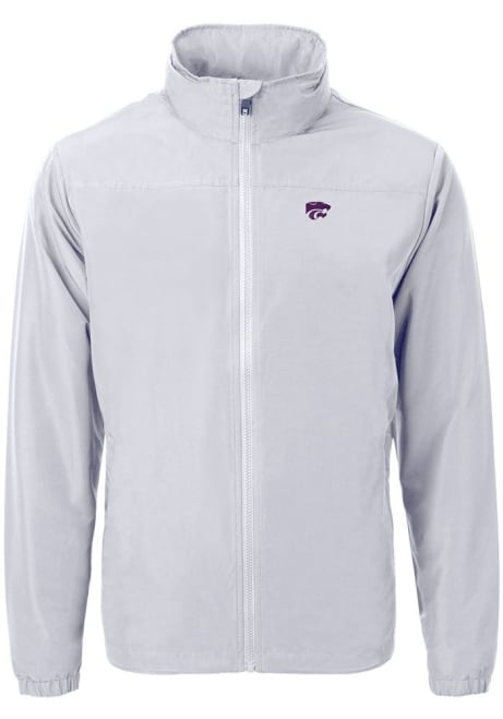 Mens K-State Wildcats Grey Cutter and Buck Charter Eco Light Weight Jacket