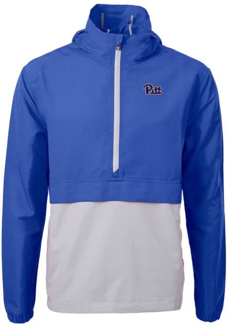 Mens Pitt Panthers Blue Cutter and Buck Charter Eco Pullover Jackets