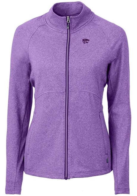 Womens K-State Wildcats Purple Cutter and Buck Adapt Eco Knit Light Weight Jacket