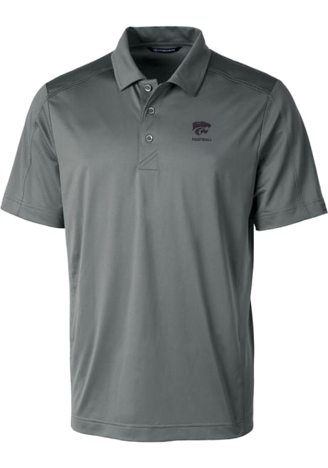 Mens K-State Wildcats Grey Cutter and Buck Prospect Short Sleeve Polo Shirt
