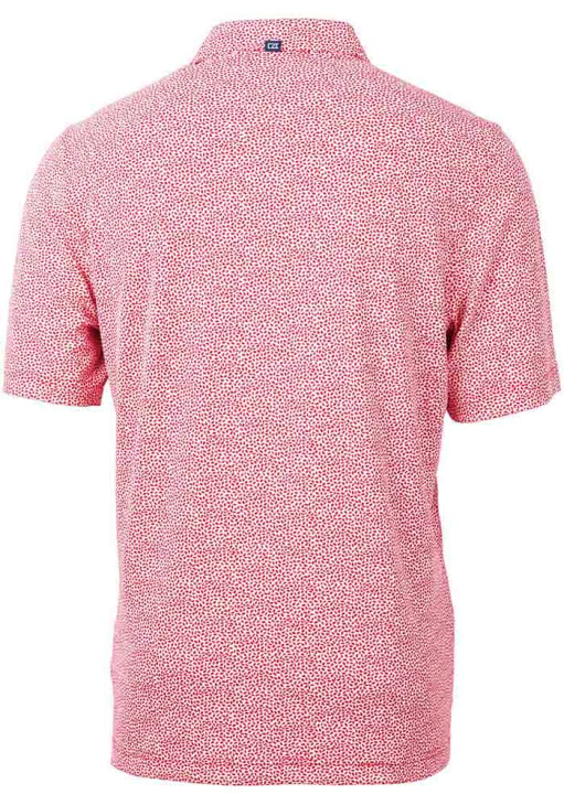 Cutter and Buck Texas Tech Red Raiders Mens Red Virtue Botantical Print Short Sleeve Polo