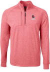 Main image for Cutter and Buck Ball State Cardinals Mens Red Adapt Heathered Long Sleeve 1/4 Zip Pullover