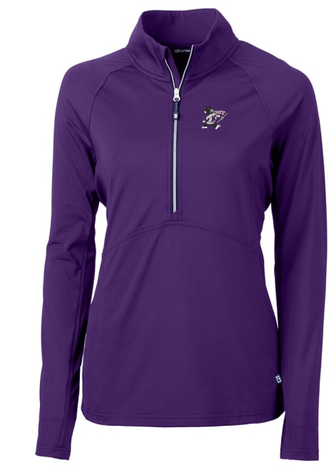 Womens K-State Wildcats Purple Cutter and Buck Adapt 1/4 Zip Pullover
