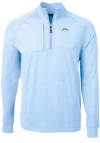 Main image for Cutter and Buck Los Angeles Chargers Mens Light Blue Adapt Eco Long Sleeve Qtr Zip Pullover